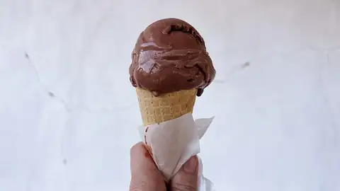 Chocolate gelato cone